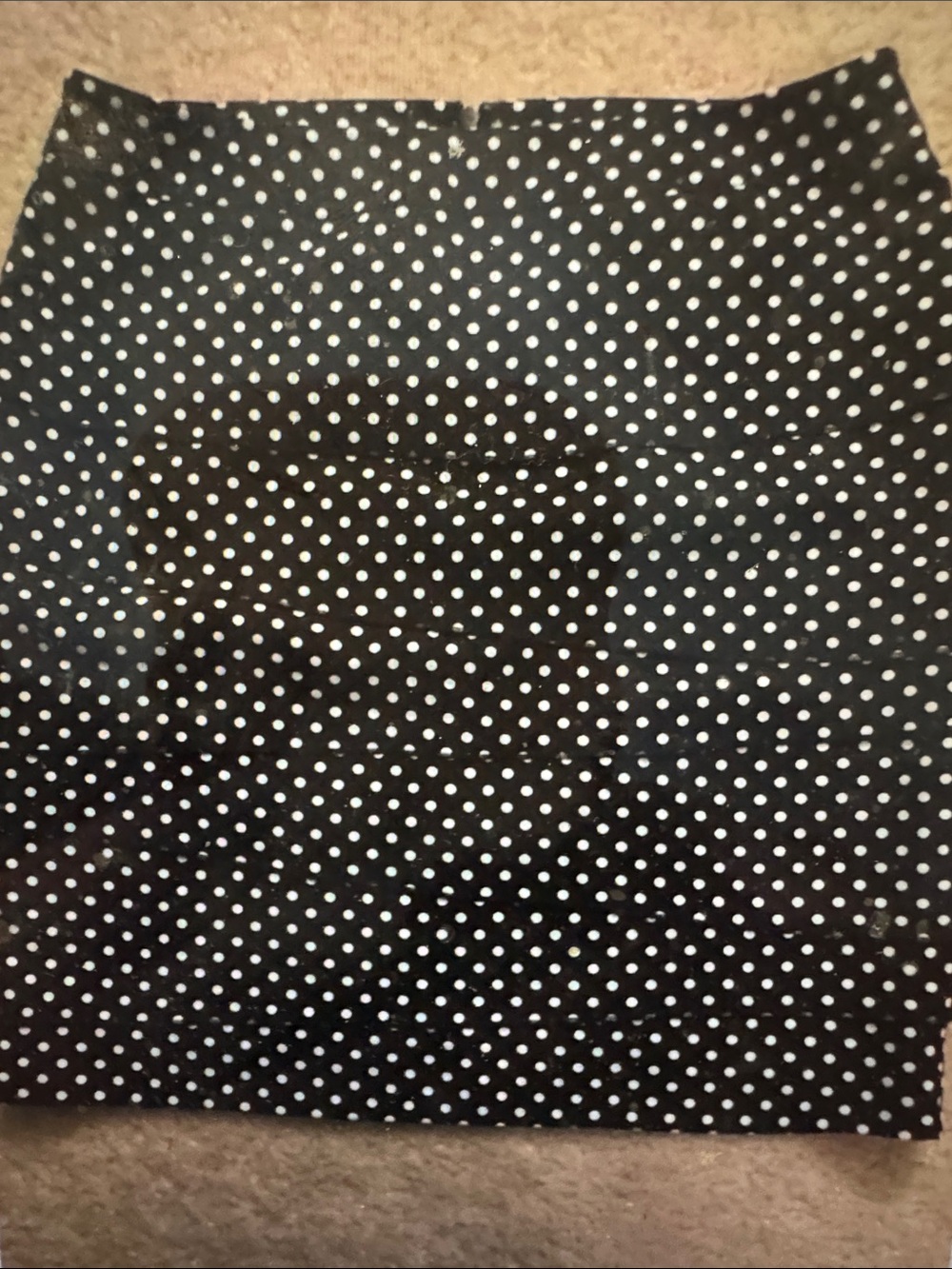 White House Black Market Black Mini Skirt with White Polka Dots